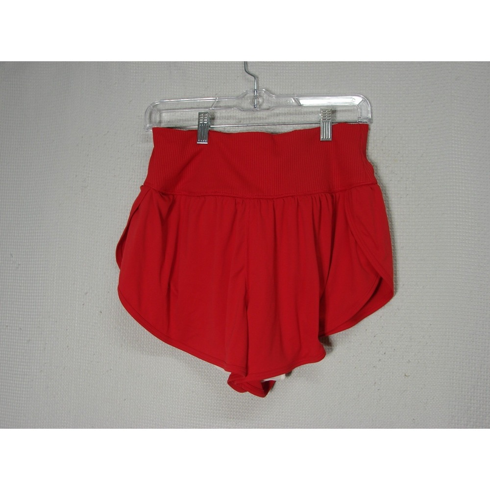 Free People FP Movement Red Elastic Waist Pull-on Game Time Shorts Size Large - Picture 2 of 6
